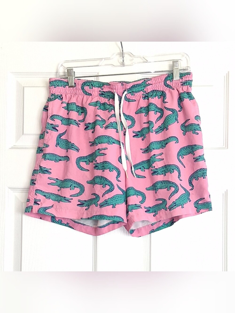 Chubbies Pink Green Alligator Swimming Trunks
